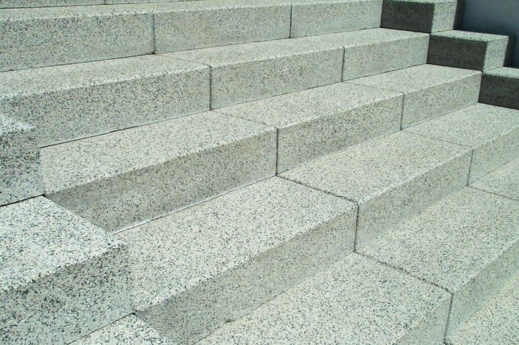 stairs, concrete block, stages, granite, white, bright, granite, granite, granite, granite, granite